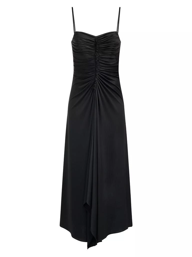 HALSTON Nadine Ruched Sheer-Jersey Midi-Dress 1