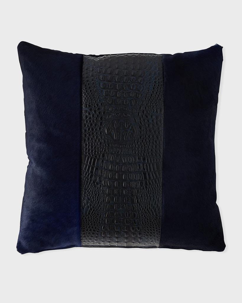 Massoud Colorblock Croc Pillow, 22"Sq.