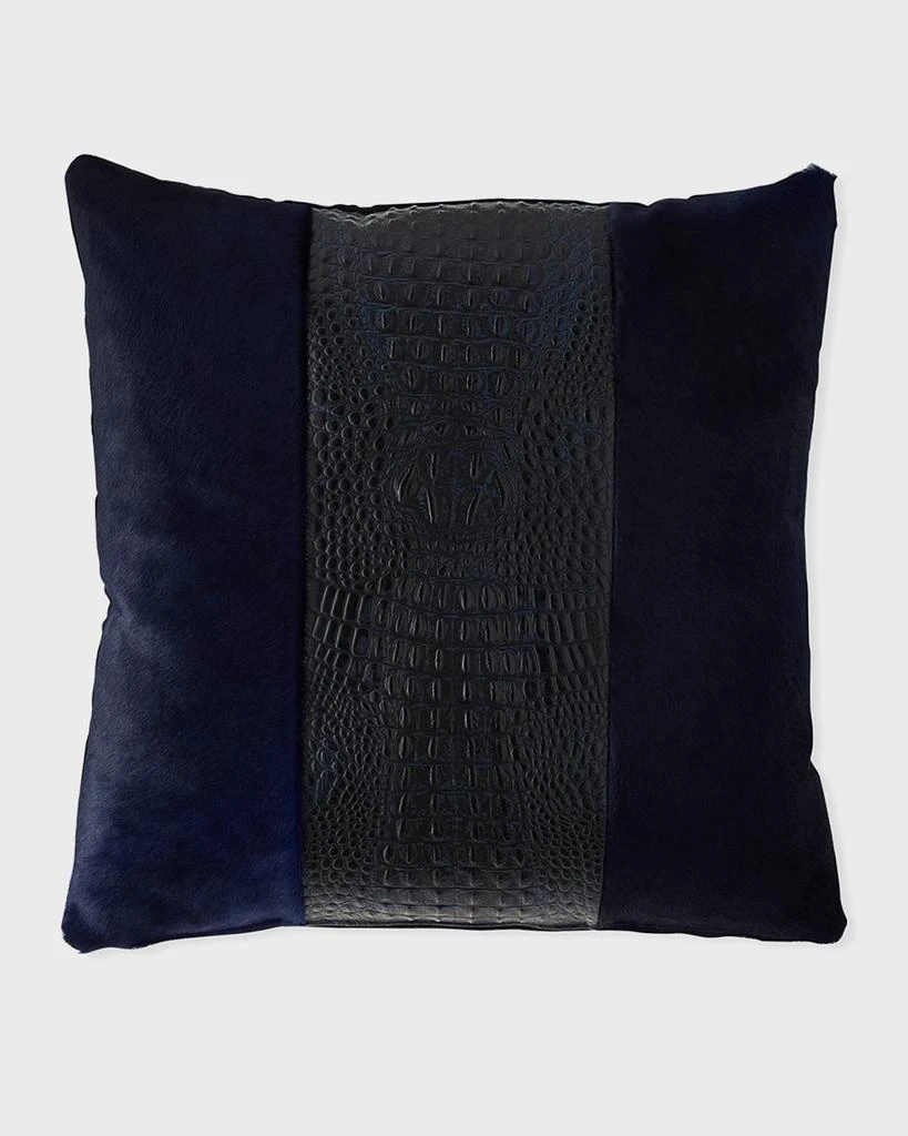 Massoud Colorblock Croc Pillow, 22"Sq. 1