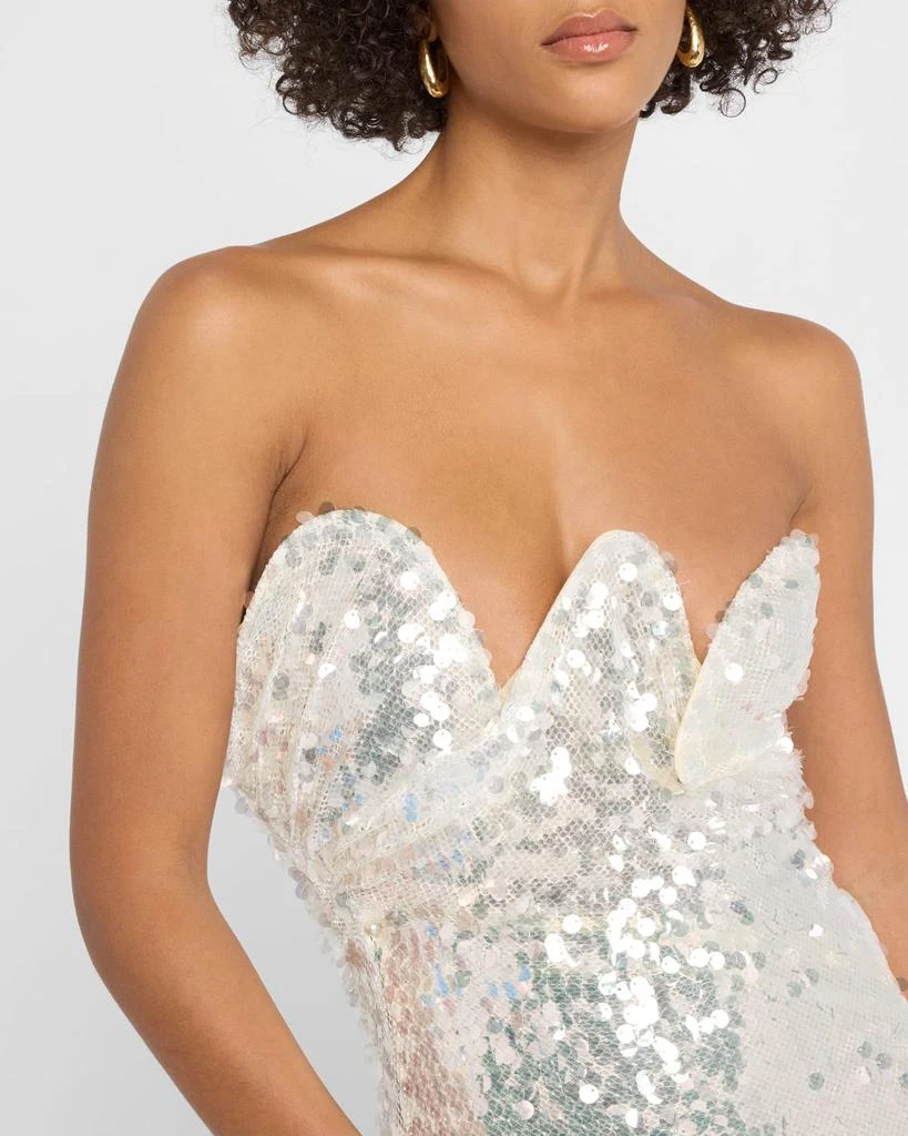 Christopher Esber Opaline Sequin Strapless Gown 5