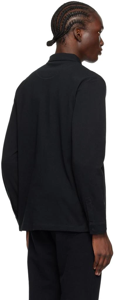 Sunspel Black Riviera Long Sleeve Polo 3