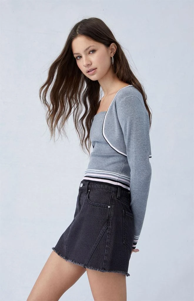 PacSun Eco Black Mid Rise Denim Mini Skirt 3
