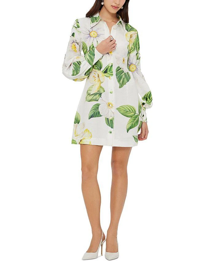 LEO LIN Luminous Linen Blend Mini Dress - Joie Snow - 14 AUS/ 10 US