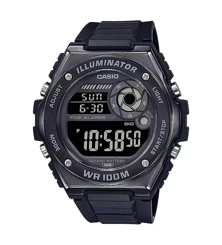 Casio Men's Digital Black Resin Watch 50.7mm, MWD100HB-1BV 1