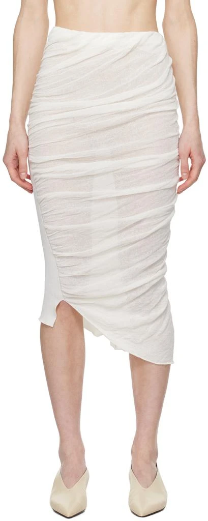 Issey Miyake Off-White Twisted Midi Skirt 1