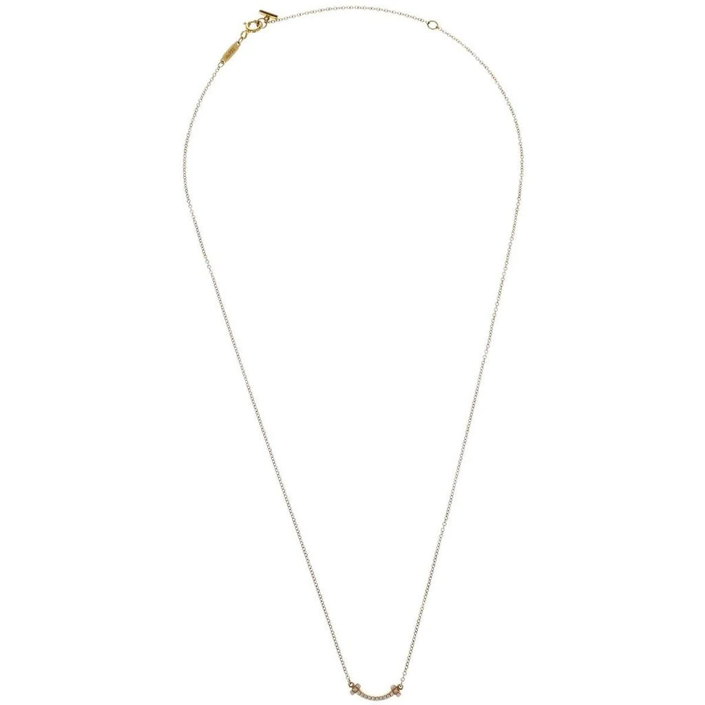 Tiffany & Co. T Smile Pendant Necklace 18K yellow With Diamonds yellow_ Necklace Jewelry (Pre-Owned)