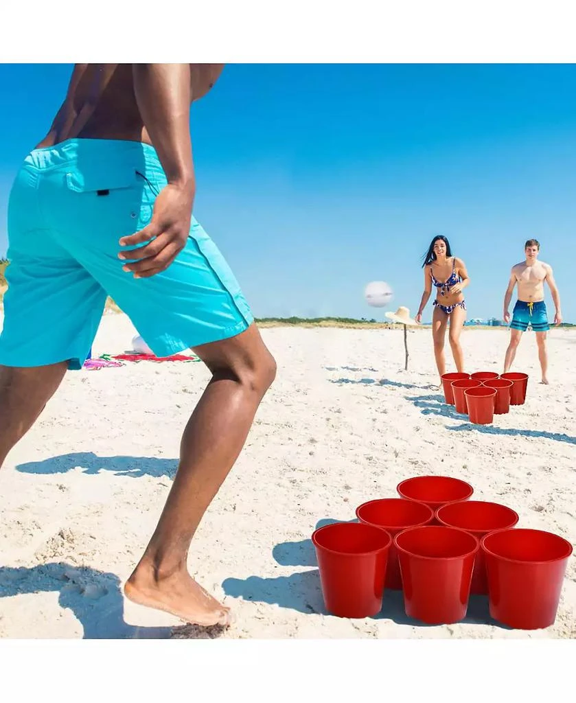SUGIFT - Giant Yard Pong Game Set with Buckets, Balls 
Carry Bag 8