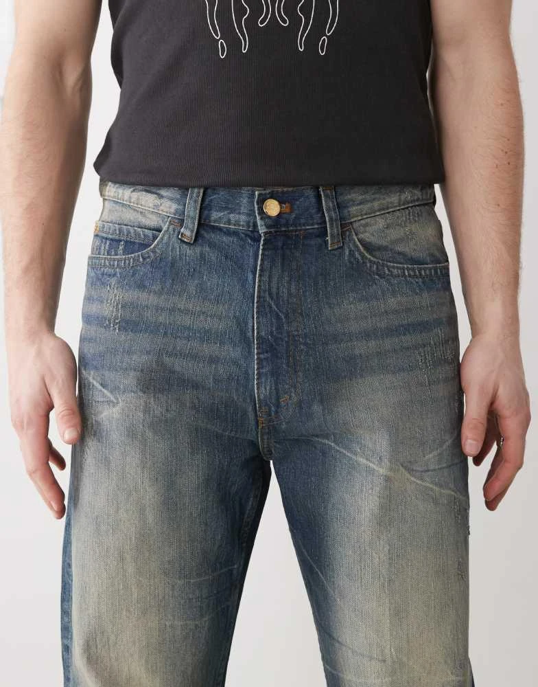 Cheap Monday Cheap Monday Boo Bootleg rigid bootcut jeans in blue wash with faded highlight 5