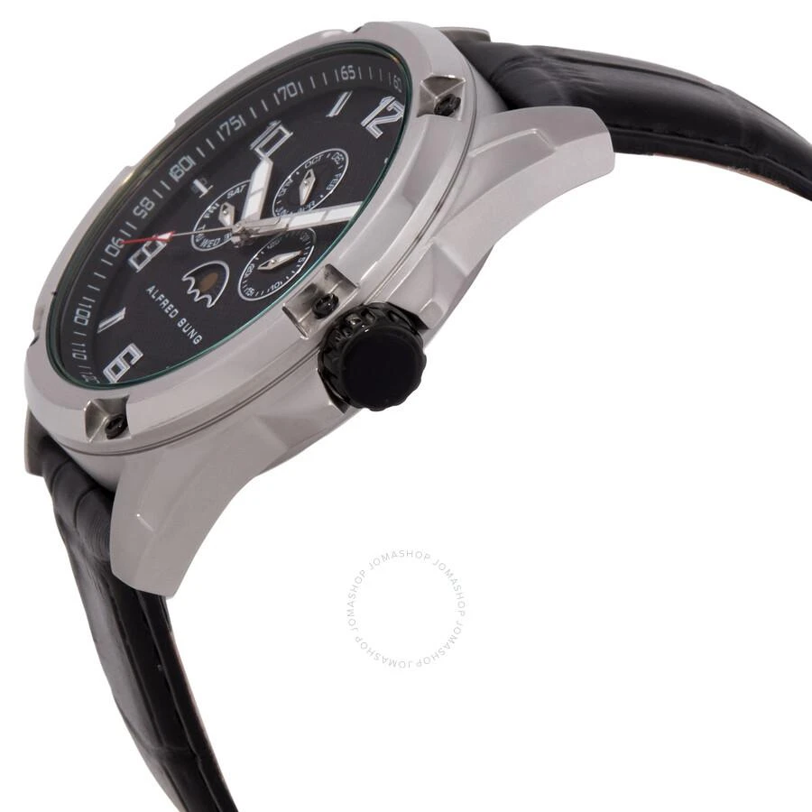 Alfred Sung Astral Quartz Moon Phase Black Dial Men's Watch AS1901SL-1A 2