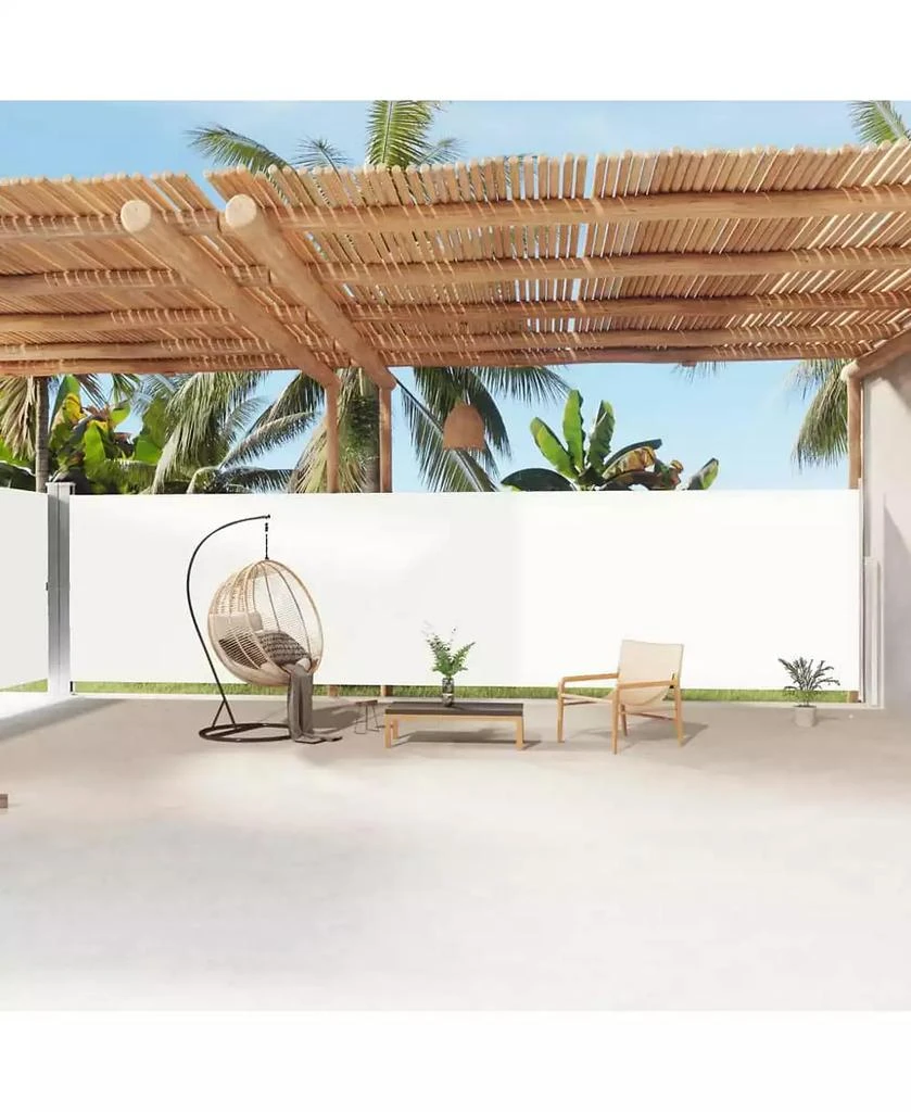 vidaXL Side Awning Cream Polyester with PU coating, steel, aluminum Large 2