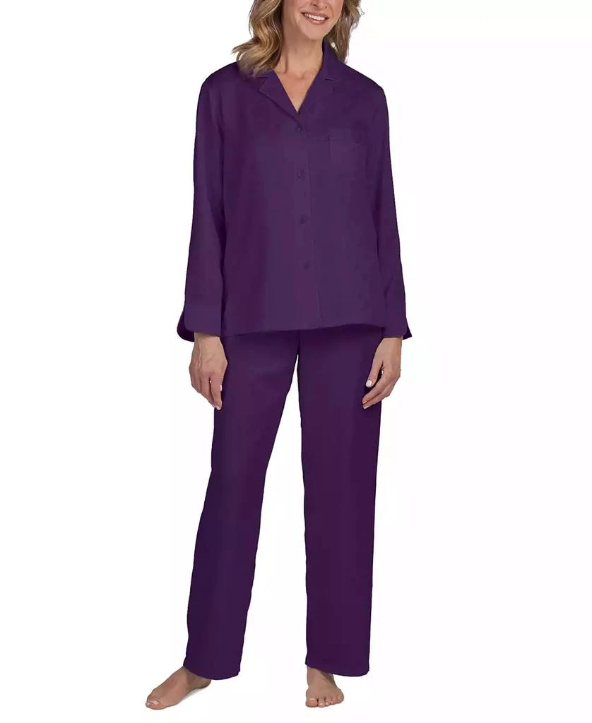 Miss Elaine Women's 2-Pc. Notched-Collar Pajamas Set 1