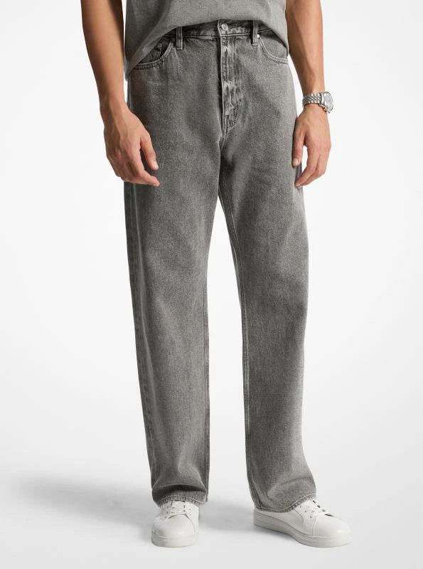 Michael Kors Arden Relaxed-Fit Washed Denim Jeans 1