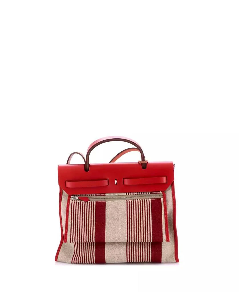 Pre-Owned HERMÉS Pre-Owned HERMÃ‰S 31 Herbag Zip H Vibration Toile and Leather 2