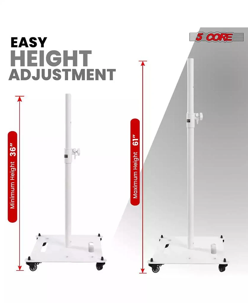 5 Core Speaker Stand 2Pc Heavy Duty Adjustable Height 61" DJ PA Stands 35mm Mount 100Lb Capacity 2