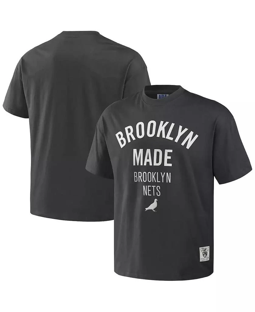 O5 Apparel Staple Men's NBA Anthracite Brooklyn Nets Heavyweight Oversized T-Shirt 1