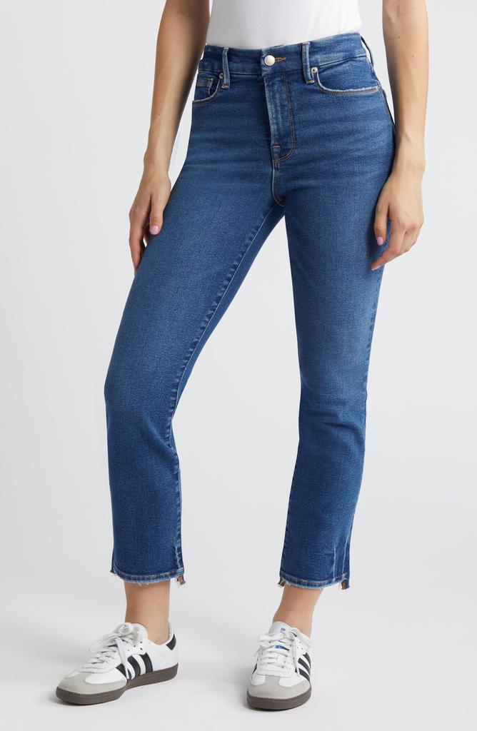 Good American Good Legs Step Hem Ankle Straight Leg Jeans