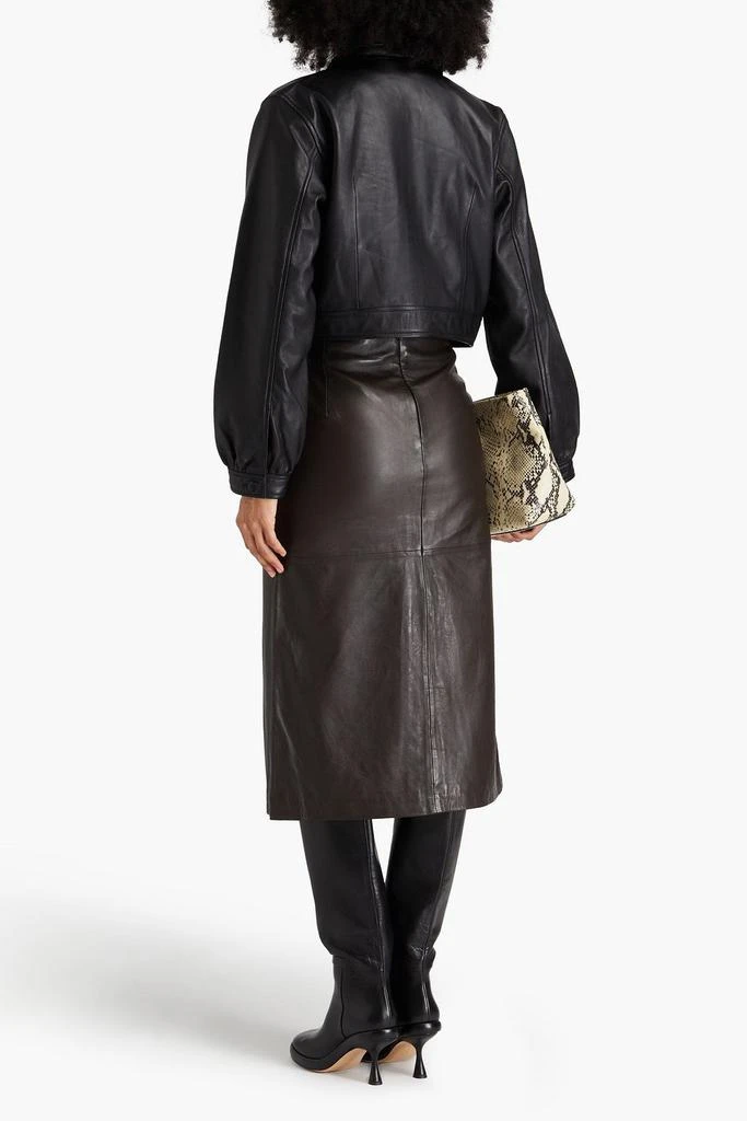 MUUBAA Mallory leather midi skirt 3