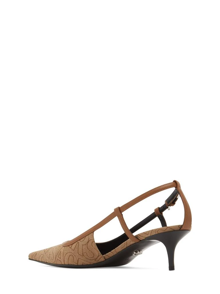 Versace 45mm Jacquard & Leather Slingback Pumps 3