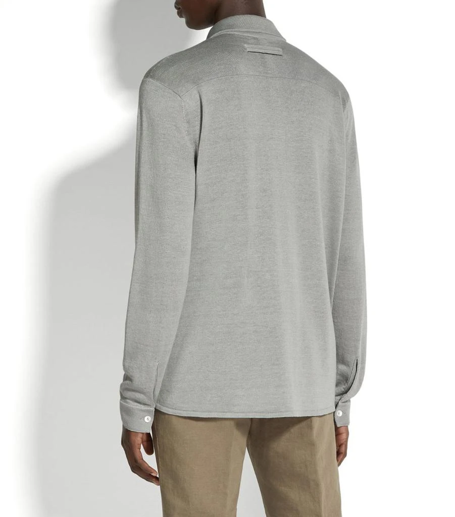 Zegna Linen-Mulberry Silk Polo Shirt 4