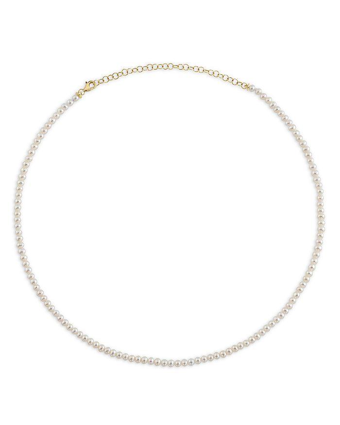 Moon & Meadow 14K Yellow Gold Cultured Freshwater Pearl Collar Necklace, 18-21"