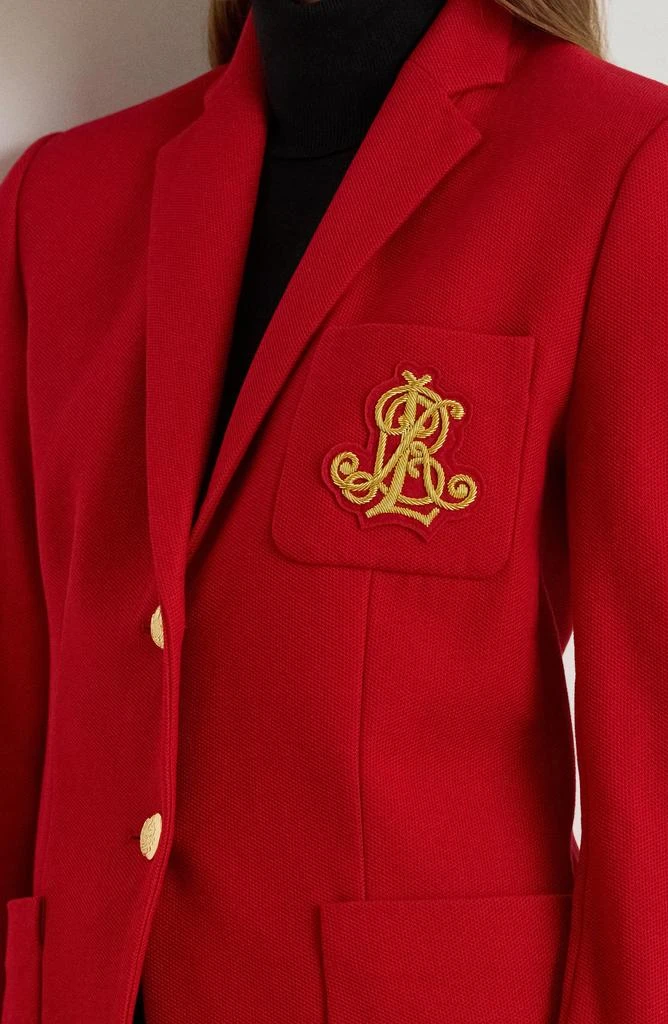 Ralph Lauren Bullion Jacquard Logo Patch Cotton Blend Blazer 8