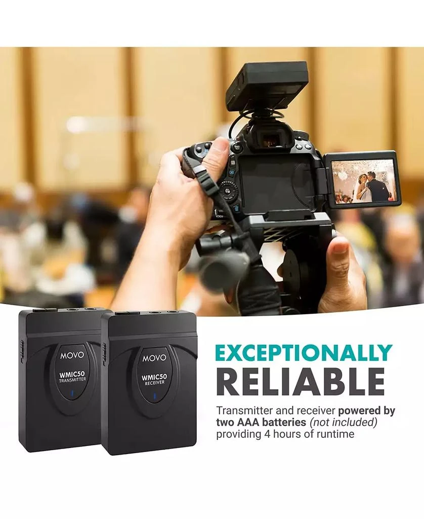 Movo WMIC50 2.4GHz Wireless Lavalier Microphone System for Cameras 3