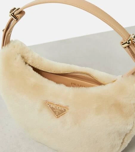 Prada Arqué shearling shoulder bag 3