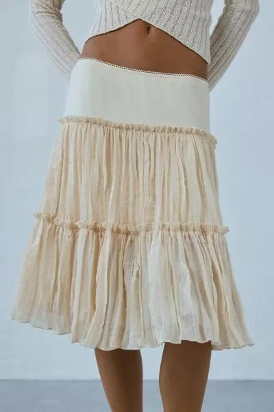 Motel Motel Anahita Tiered Chiffon Midi Skirt 3