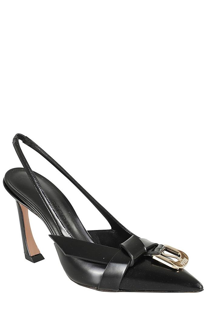 Piferi Pointed Design Pumps With Logoed Metal Buckle