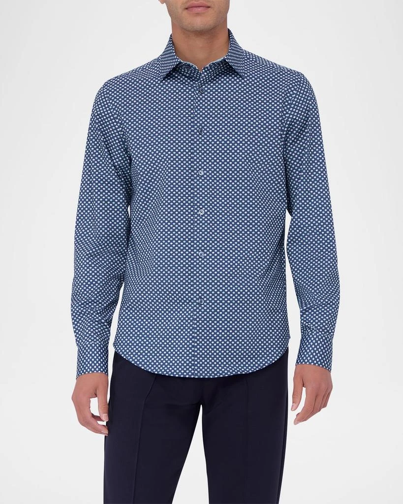 BUGATCHI Men's OoohCotton Geometric Sport Shirt 3