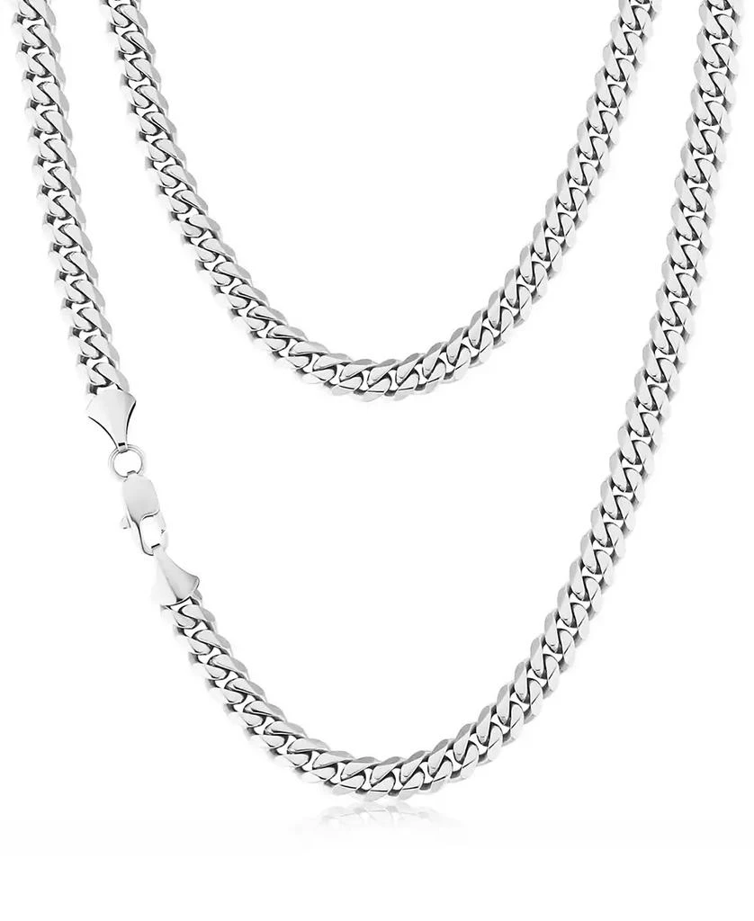 Rhona Sutton Silver Miami Cuban 8MM Stainless Steel Chain Necklace 1