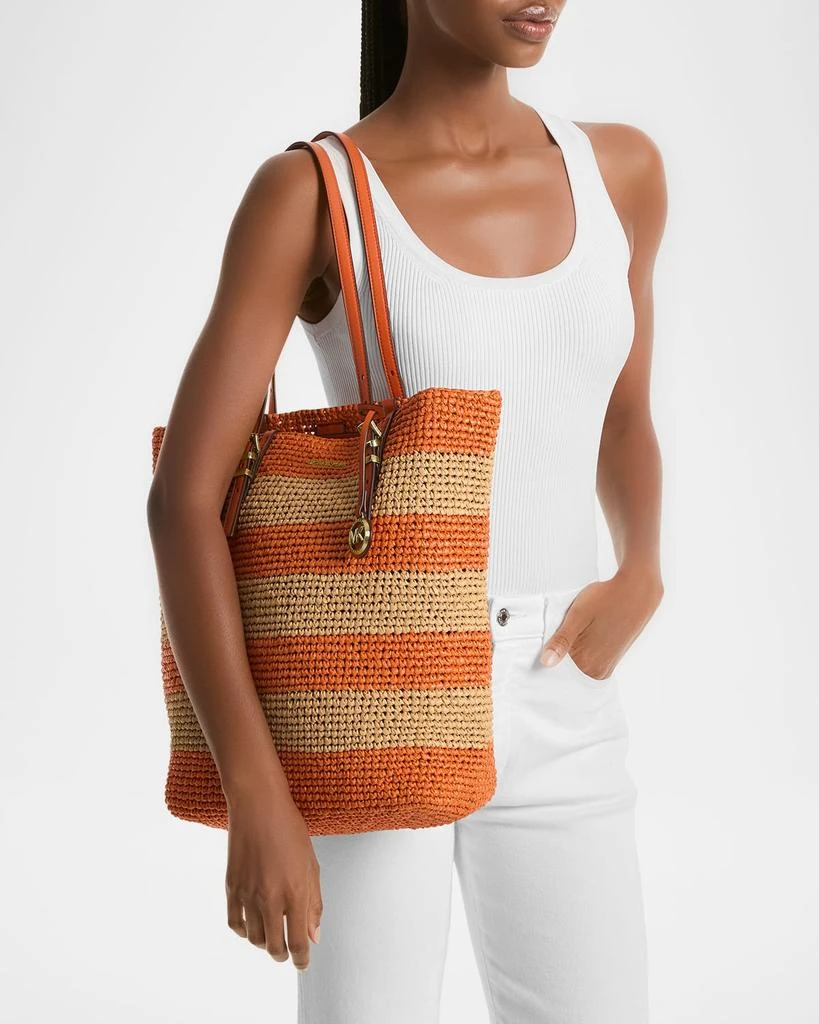 Michael Kors Quinn Large Striped North-South Tote Bag 2