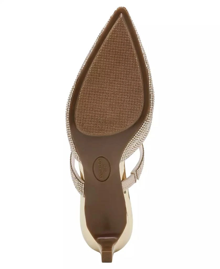 Anne Klein Women's Idina Crystal Kitten Heel Mules 7