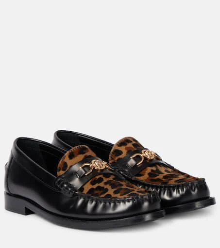 Versace Medusa 
95 leopard-print loafers 1