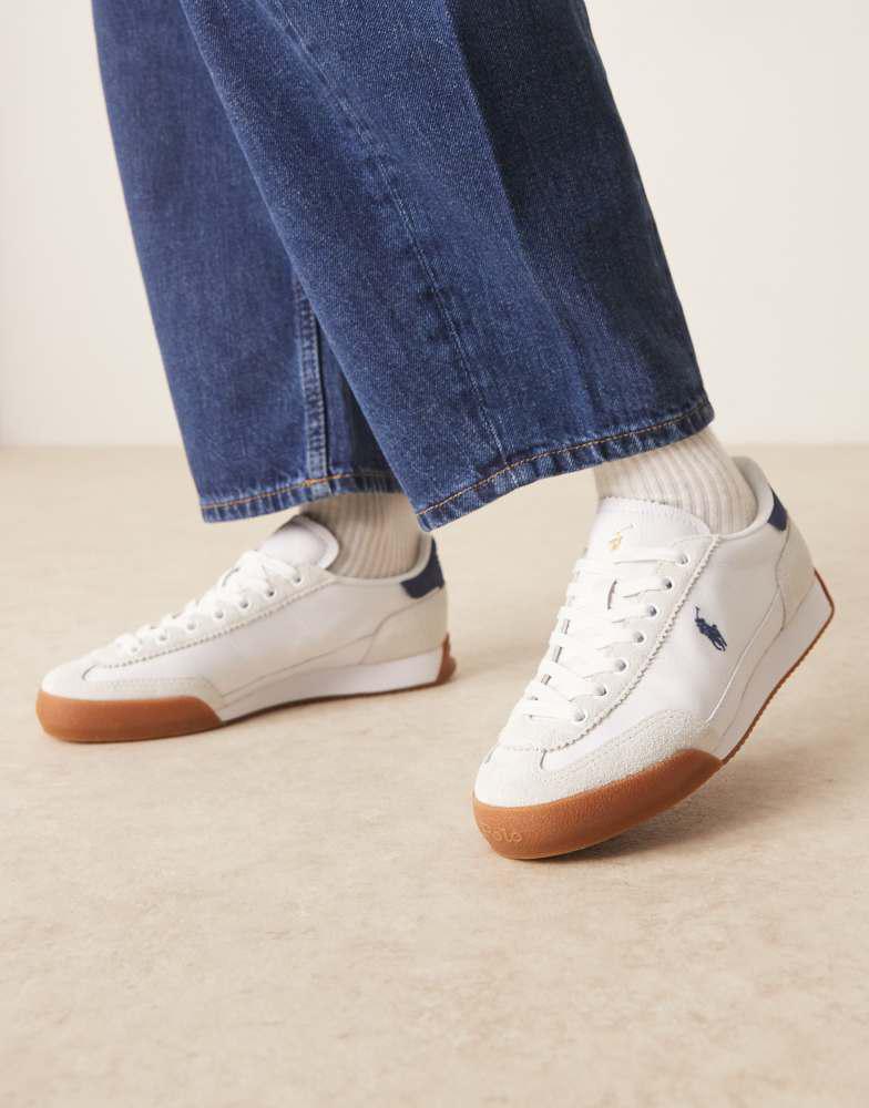 Ralph Lauren Polo Ralph Lauren Hester trainer in white with navy back tab and logo