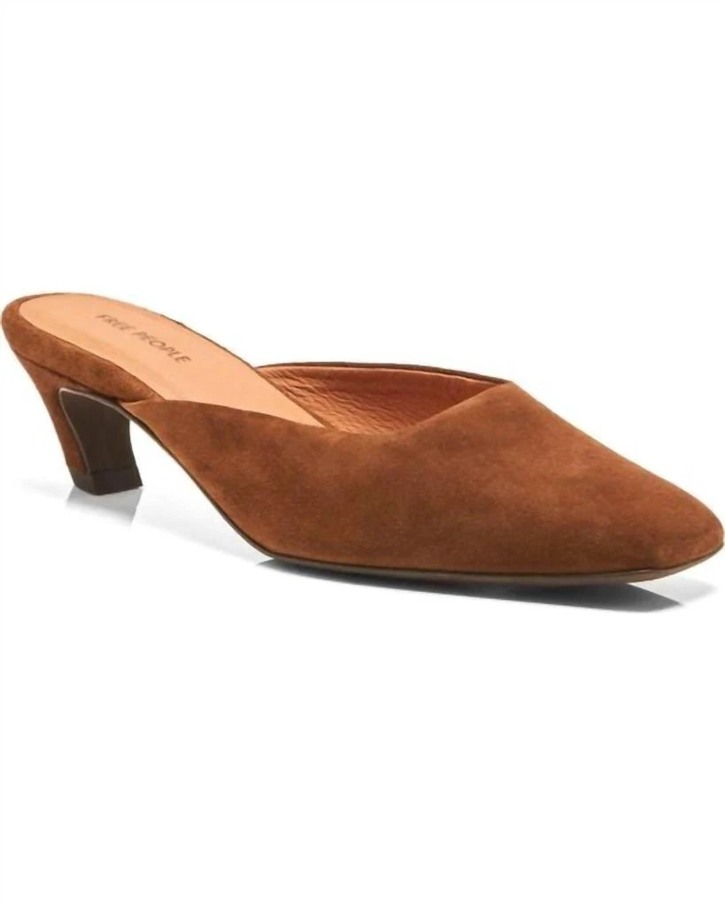 Free People Women
s Avenue Heels In Cognac Suede