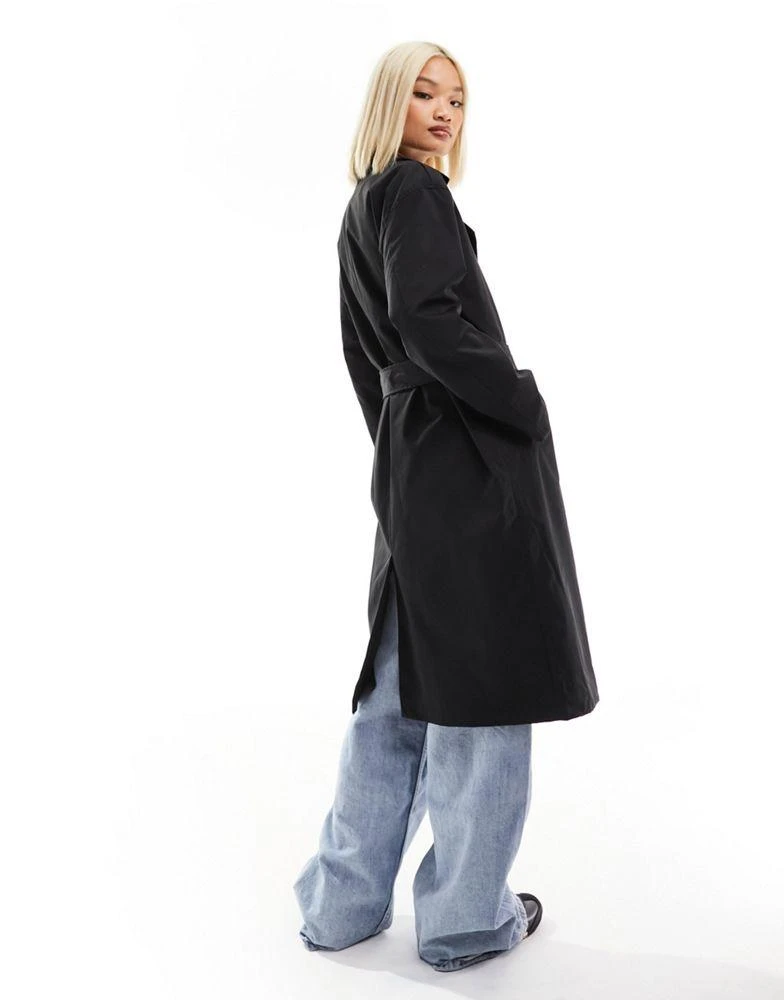 Noisy May Noisy May longline trench coat in black 3