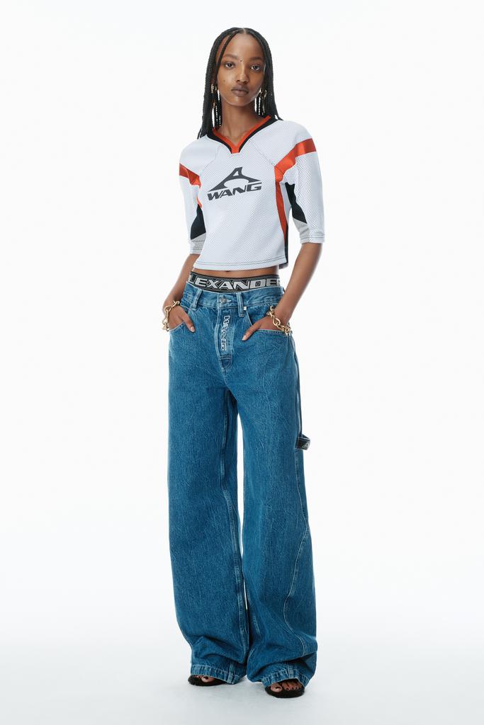 Alexander Wang Pre-Styled Rounded Jeans with Underwear Waistband