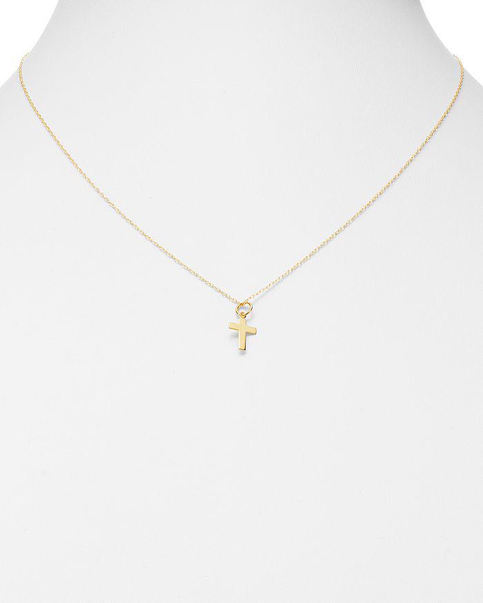Moon & Meadow 14K Yellow Gold Cross Pendant Necklace, 16"-18"