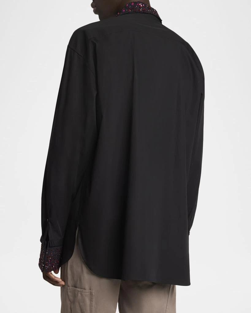 Dries Van Noten Men
s Cotton Embellished-Trim Dress Shirt 3