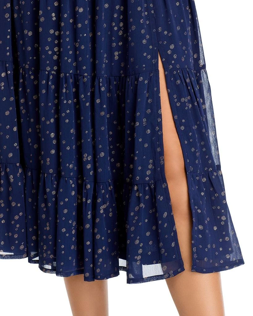 AQUA Ruched Tiered Midi Dress - Exclusive 6