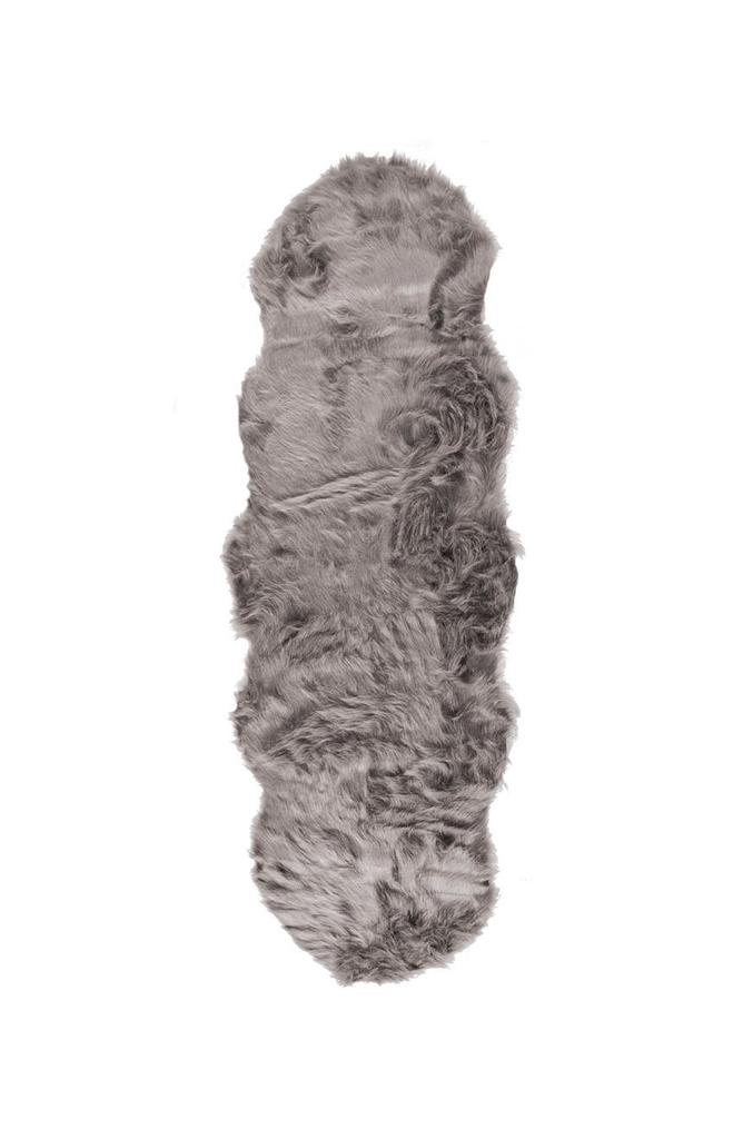 LUXE Gordon Faux Fur Throw - 2ft x 3ft - Grey