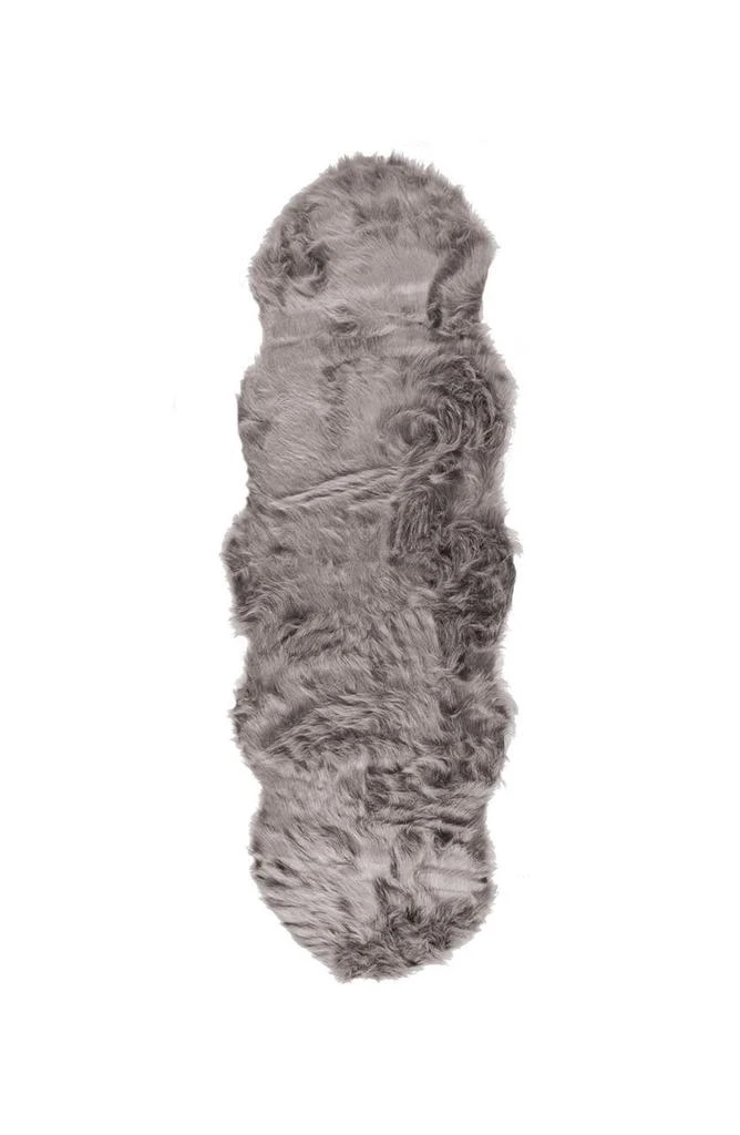 LUXE Gordon Faux Fur Throw - 2ft x 3ft - Grey 1