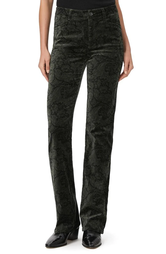 Paige Naomi Floral Print Cotton Stretch Velveteen Bootcut Pants 1