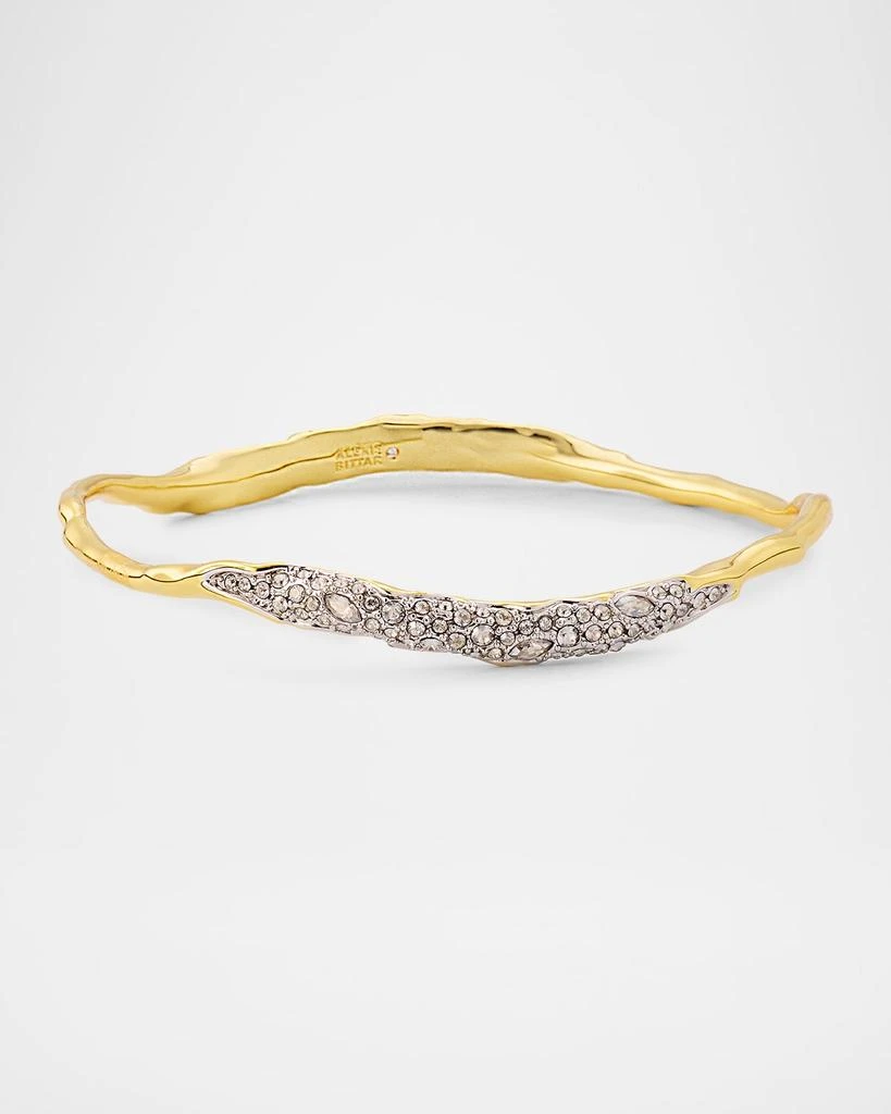 Alexis Bittar Solanales Gold Crystal Skinny Bangle Bracelet
