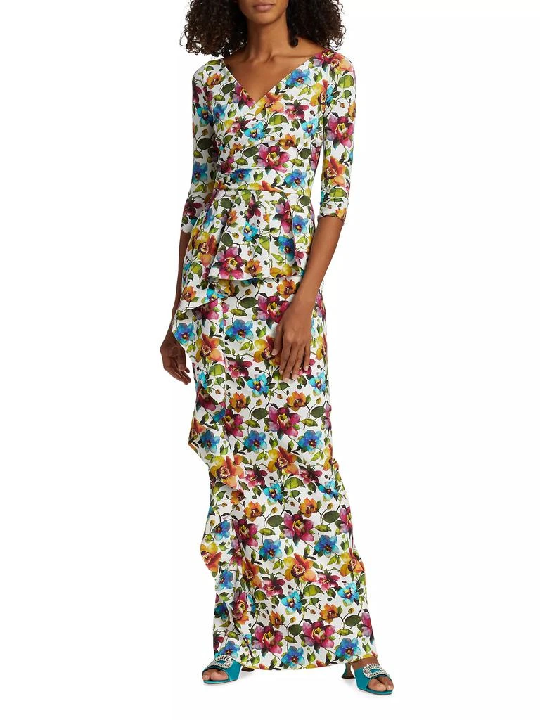 Chiara Boni EXCLUSIVE Long-Sleeve Floral Gown 3
