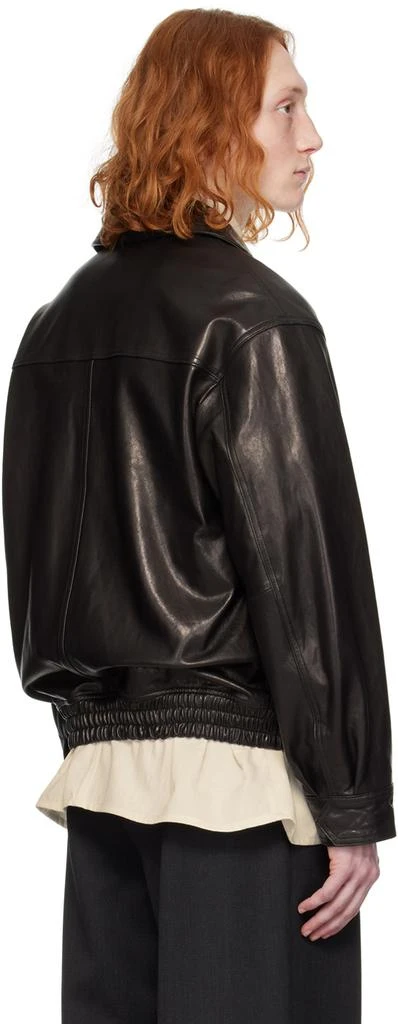Dunst Black Spread Collar Leather Jacket 3