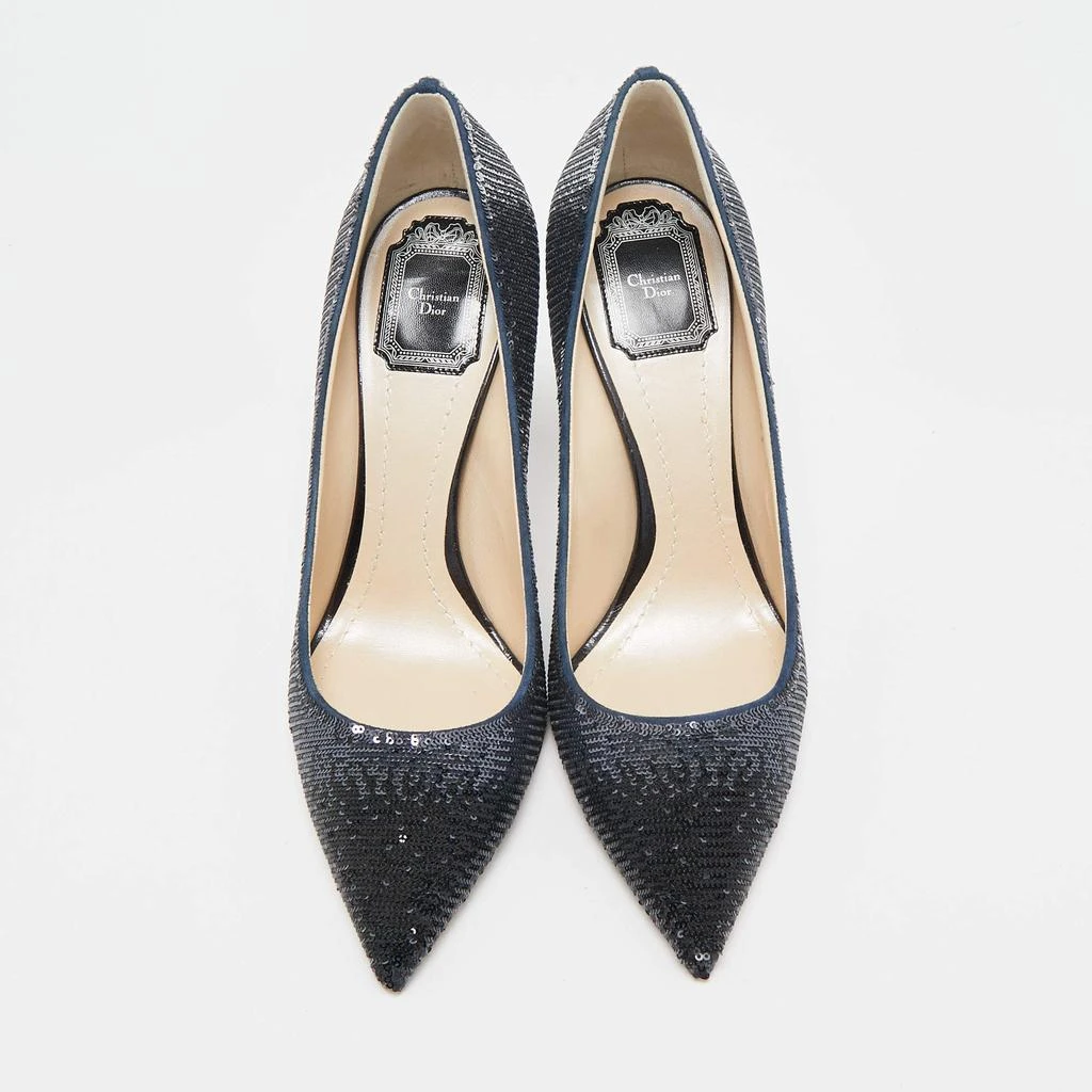 Dior Dior Metallic Navy Blue Sequin Pointed Toe Pumps Size 39.5 3