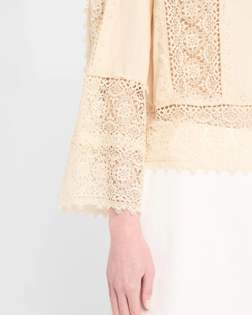 BY MALENE BIRGER Donna Lace Inset Linen-Cotton Blouse 5
