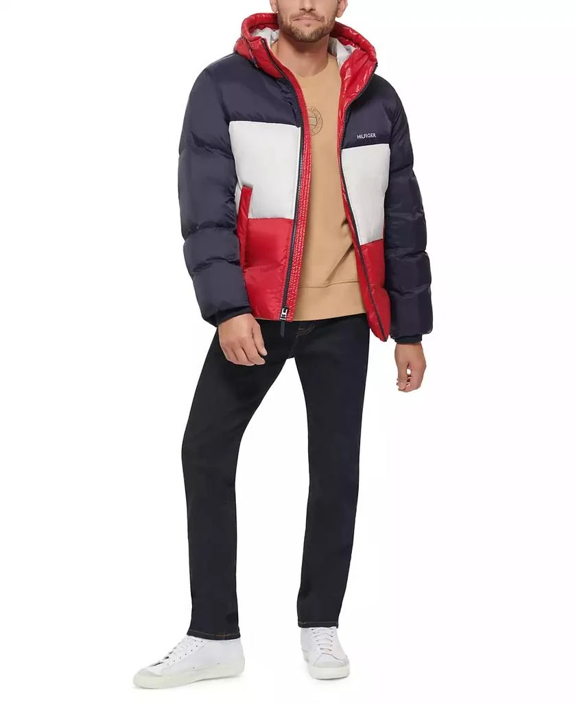 Tommy Hilfiger Men's Colorblock Performance Hooded Puffer Jacket 4